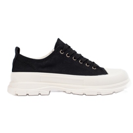 SHELOVET Black Sneakers On The Platform