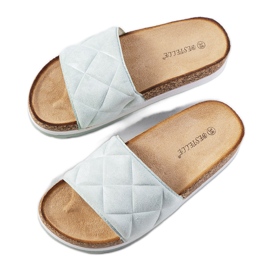 Green sandals on the Galts cork sole