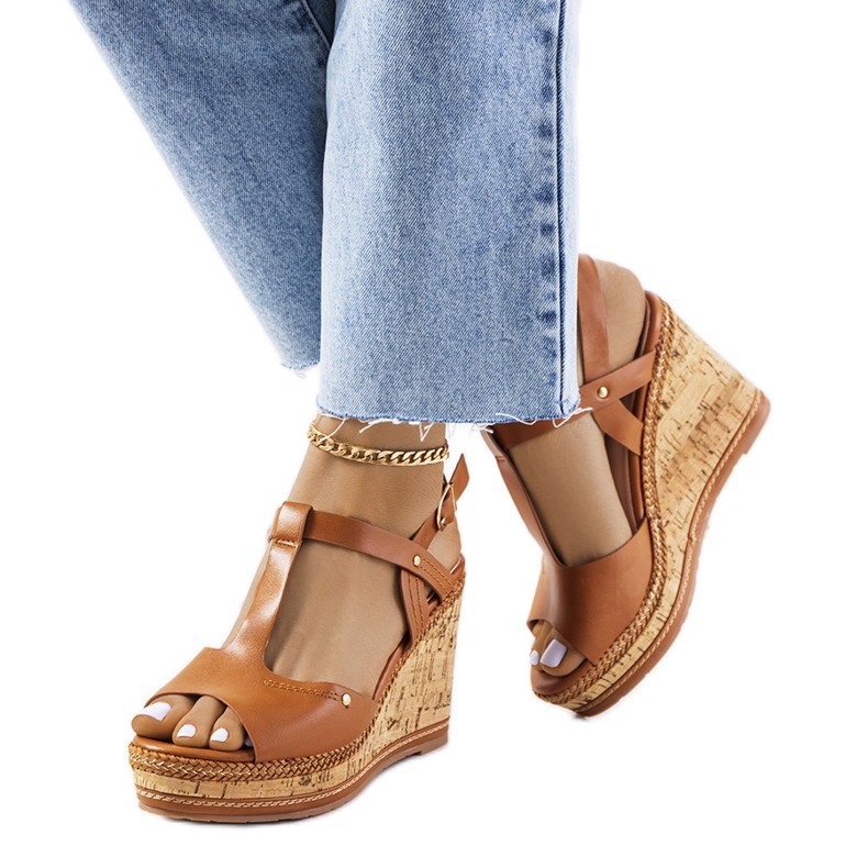 Brown wedge sandals from Alannah