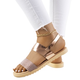 Laval women's pink sandals multicolored golden
