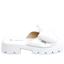 Keesha White High Sole Slippers