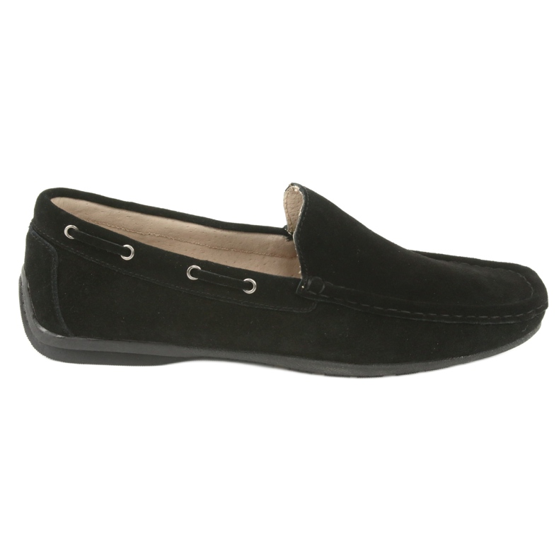 Men's black suede moccasins American Club JK01 Men's black suede moccasins American Club JK01