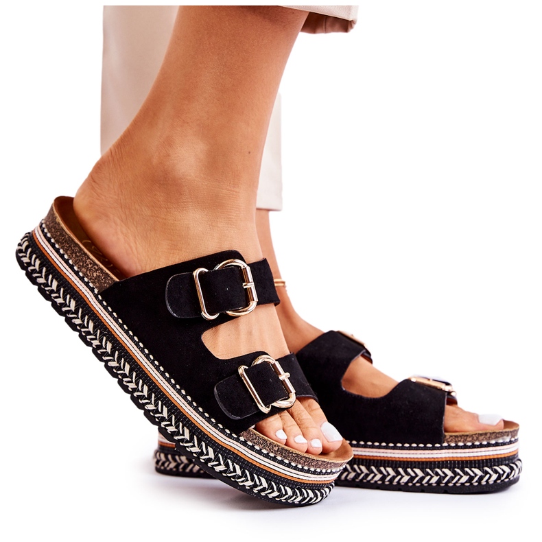 FE1 Women's Slippers Buckles Black Melissa