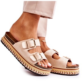 FE1 Women's Slippers Buckles Beige Melissa