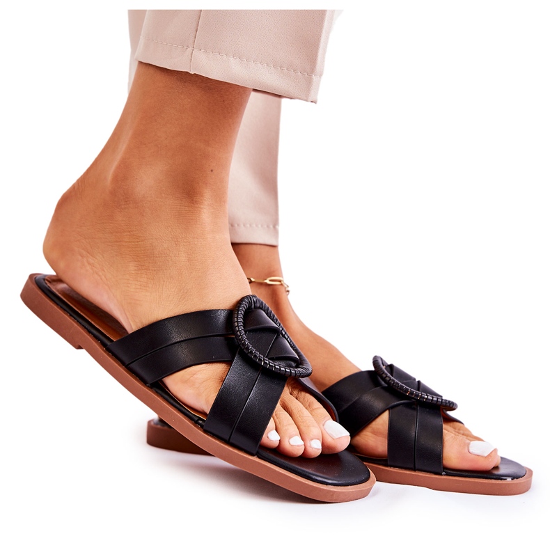 Women's Fashionable Black Sansa Slippers