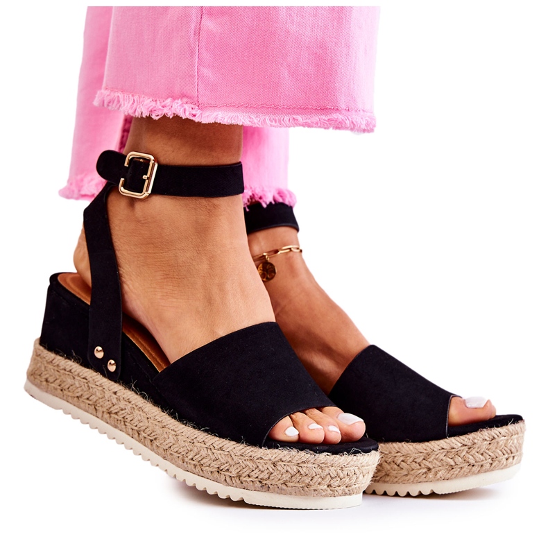 FE1 Suede Black Lisbon Sandals