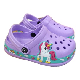 American Club Jr.AM899B pool slippers purple