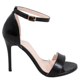 Sandals on a Gladys Black stiletto heel