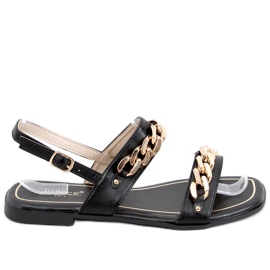 India Black sandals with chains