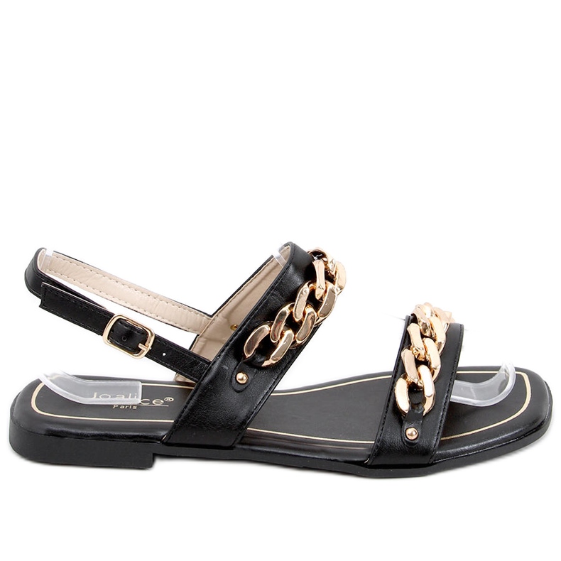 India Black sandals with chains