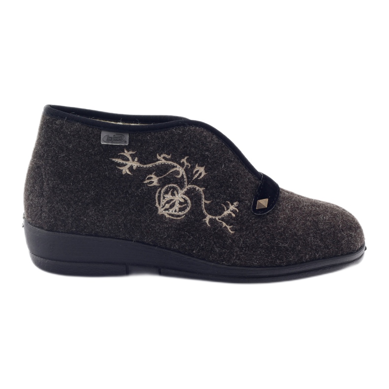 Women's insulated slippers Befado 031d027 brown grey Women's insulated slippers Befado 031d027 brown grey