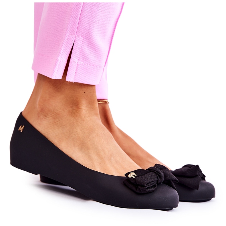 PH1 Women's Rubber Ballerinas Bow Black Fergie PH1 Women's Rubber Ballerinas Bow Black Fergie
