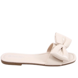 Mili Beige slippers with a bow