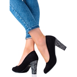 Weide Suede pumps with glitter black Weide Suede pumps with glitter black