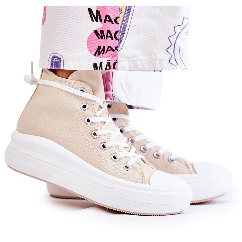 PJ1 Women's High-top Sneakers Beige Carlyn
