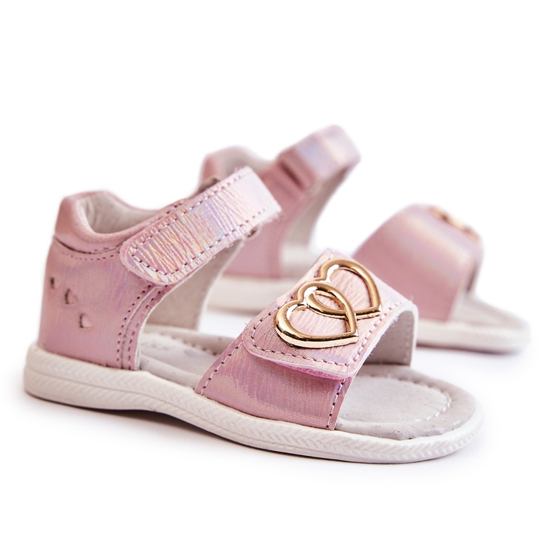PE1 Children's Sandals With Velcro Pink Catia ['pink']