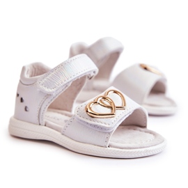 Children's White Catia Velcro Sandals