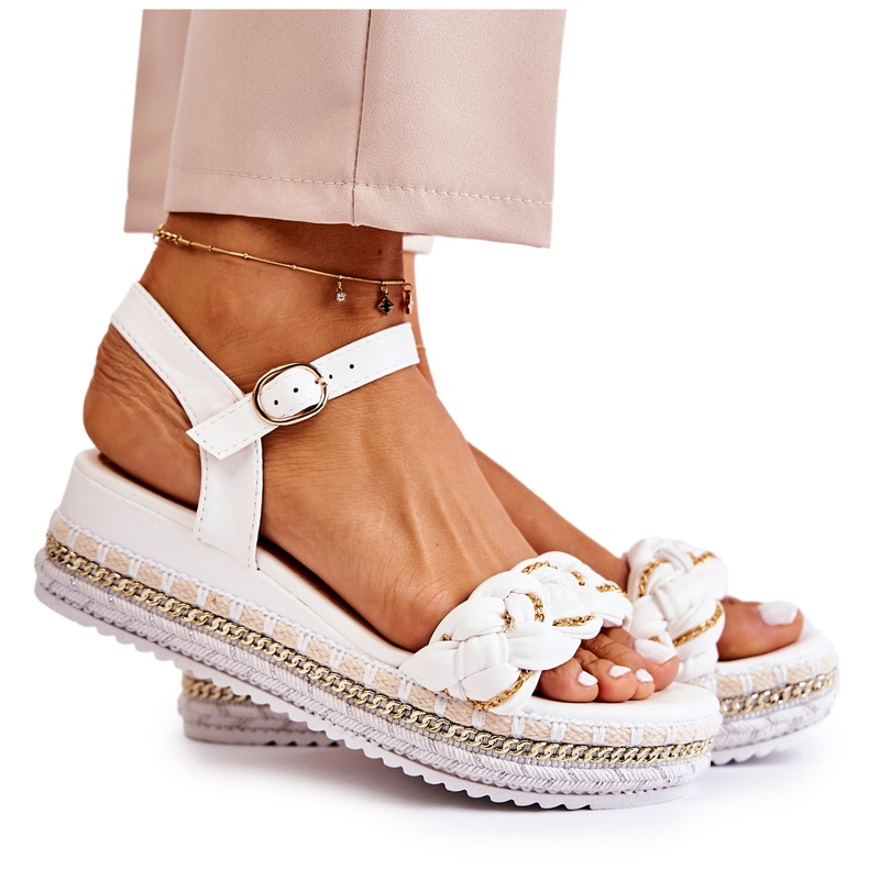 PS1 Women's Wedge Sandals White Chaves