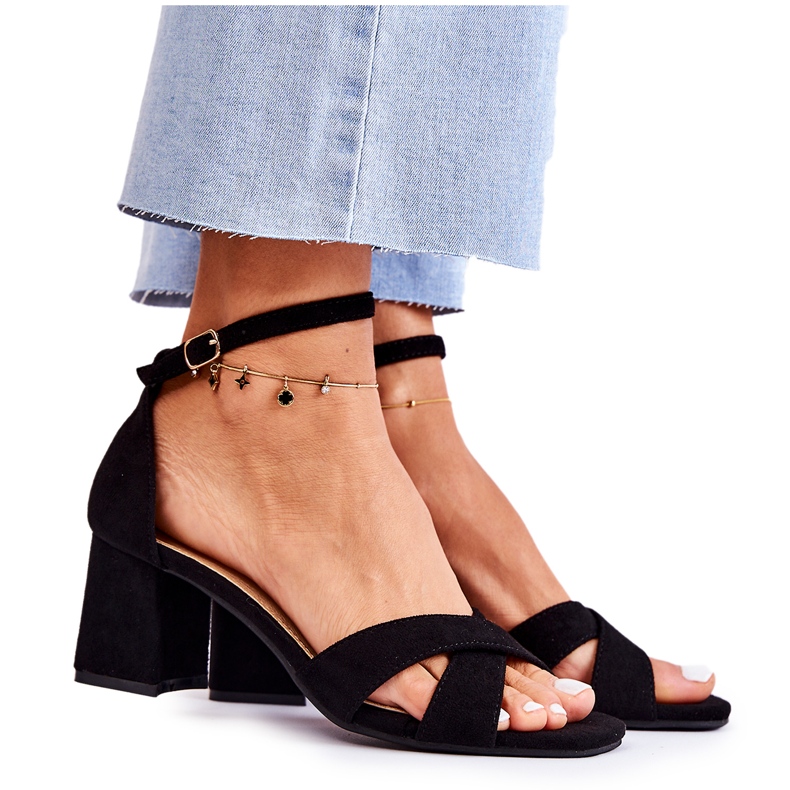 PS1 Classic Women's Sandals On A Heel Black Ester PS1 Classic Women's Sandals On A Heel Black Ester