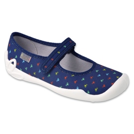 Befado children's slippers with Velcro 114Y490 navy blue Befado children's slippers with Velcro 114Y490 navy blue