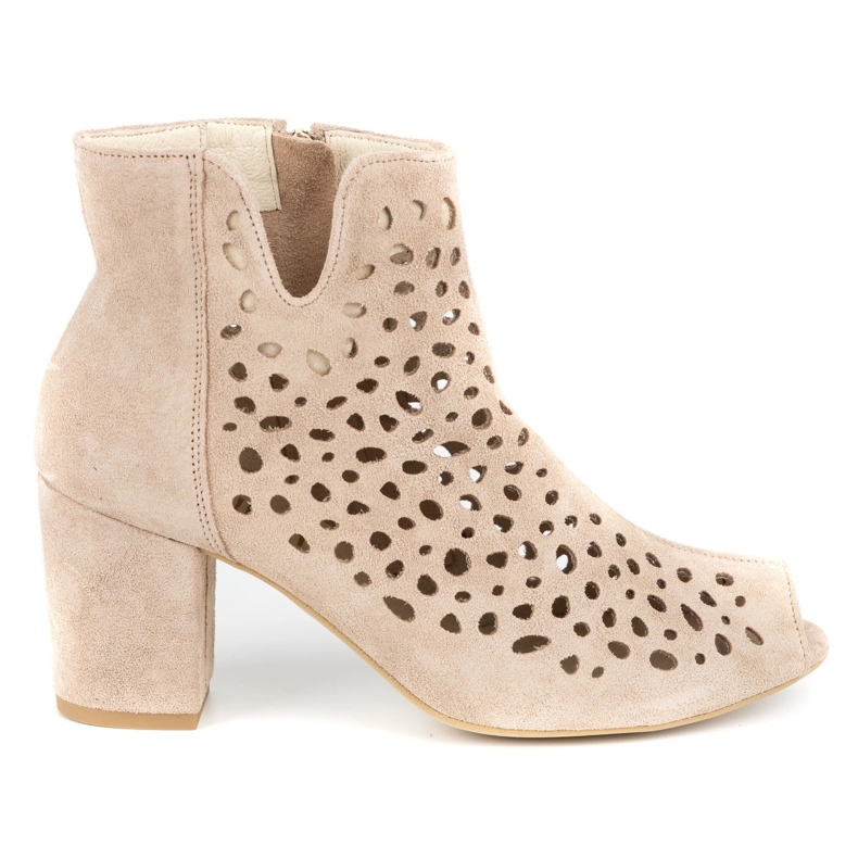 Exquisite Women's openwork leather boots 1184 powder pink Exquisite Women's openwork leather boots 1184 powder pink