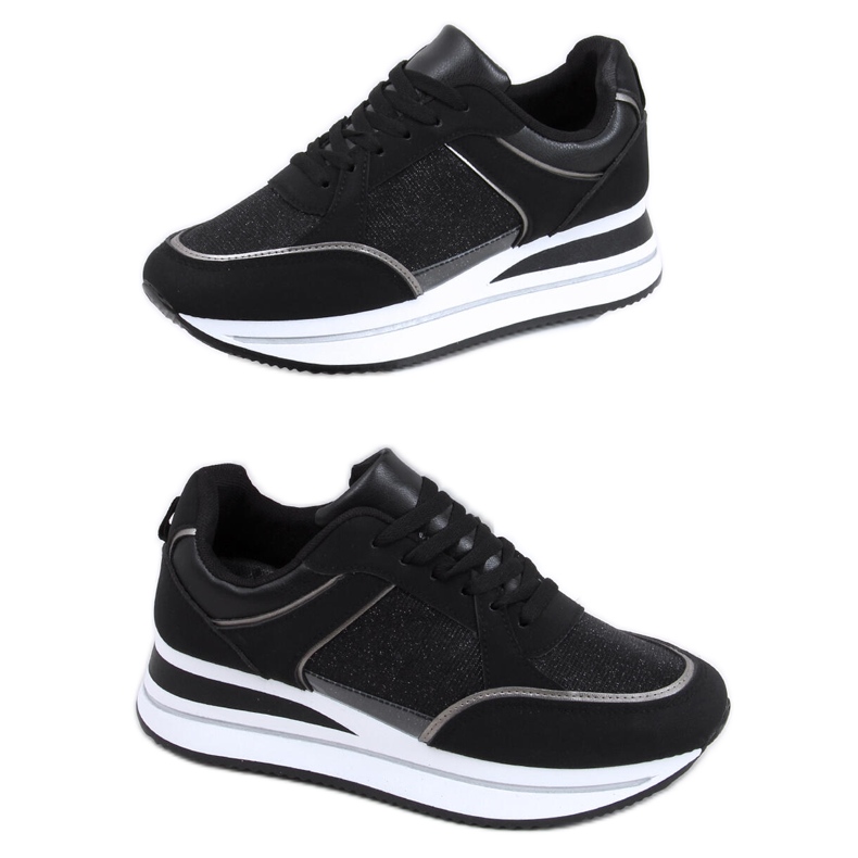 Ivey Black wedge sneakers