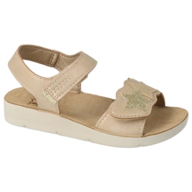 Befado children's sandals 068Y004 gold with zircons golden