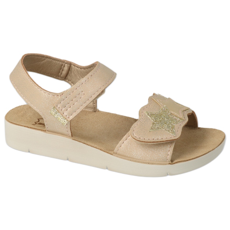 Befado children's sandals 068Y004 gold with zircons golden