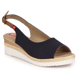 Sandals on the wedge Big Star Jr INT1727A navy blue