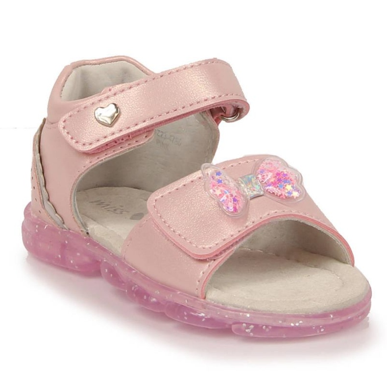 BM Velcro sandals with a bow Miss❤E Jr EU650B pink