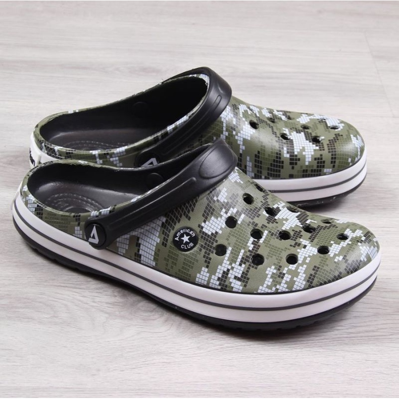 American Club Jr.AM578B khaki camo slippers green