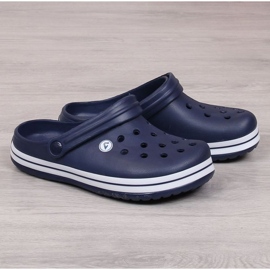 American Club W AM636B navy blue slippers