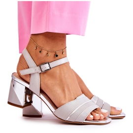 Sergio Leone Silver Corane Sandals On A Bar