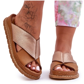 Leather profiled slippers Maciejka 04986-29 Brown