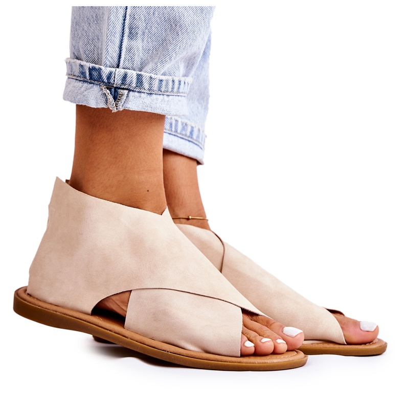 S.Barski Women's Leather Sandals Beige Catalise