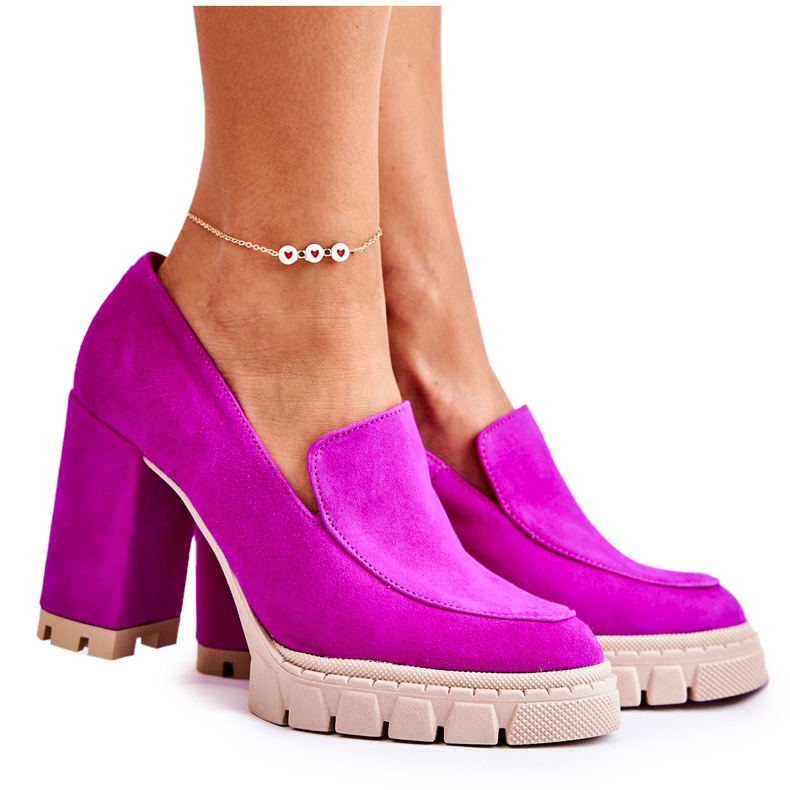 Fashionable Pumps On The Lewski Shoes 3196 Fuchsia Platform pink