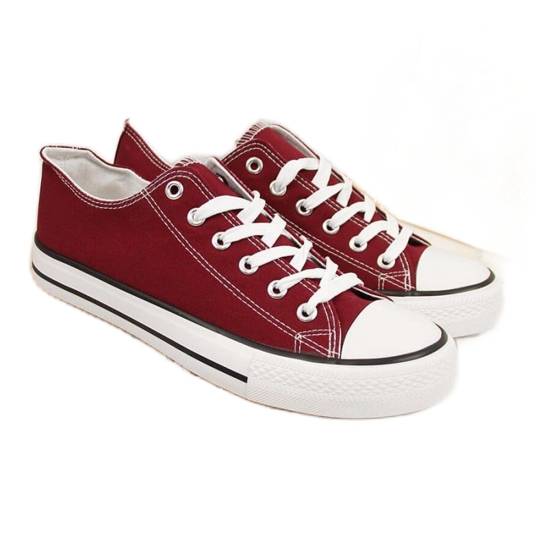 Atletico W ATC266D burgundy low-top sneakers red