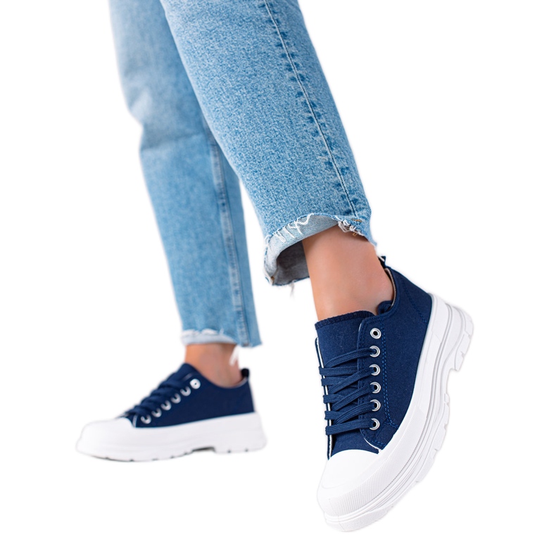 SHELOVET Women's navy blue sneakers