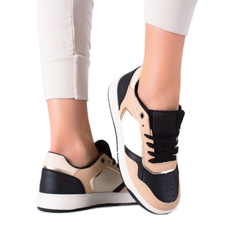 SHELOVET Two-color Women's Sneakers beige black