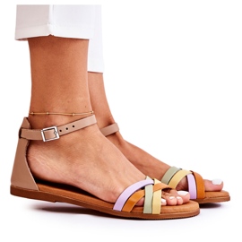 Fashionable Women's Sandals Maciejka L4953-04 Multicolor beige multicolored