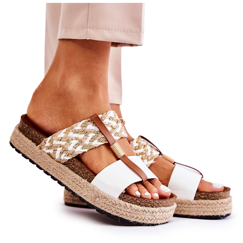 FB1 Women's Slippers With Eco Leather Simon's White beige