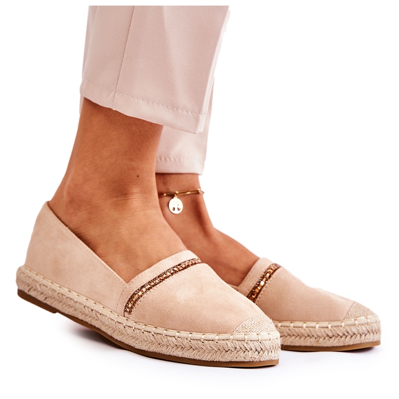 S.Barski Classic Women's Beige Slip-on Espadrilles Cersei