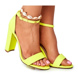 ADY Women's Sandals On A Heel Yellow Neon Anastasie ADY Women's Sandals On A Heel Yellow Neon Anastasie