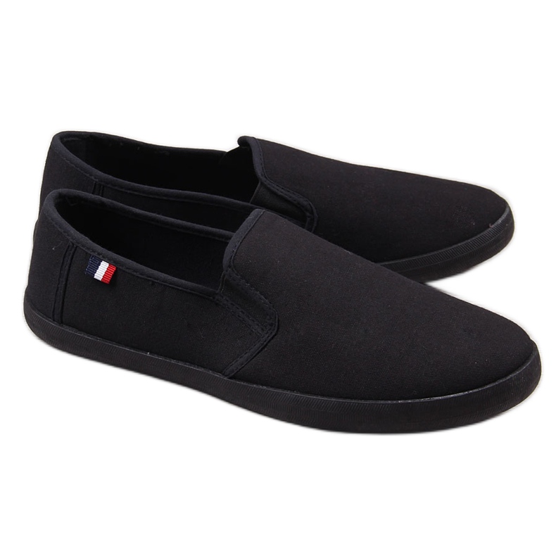 Black Atletico men's slip-on sneakers