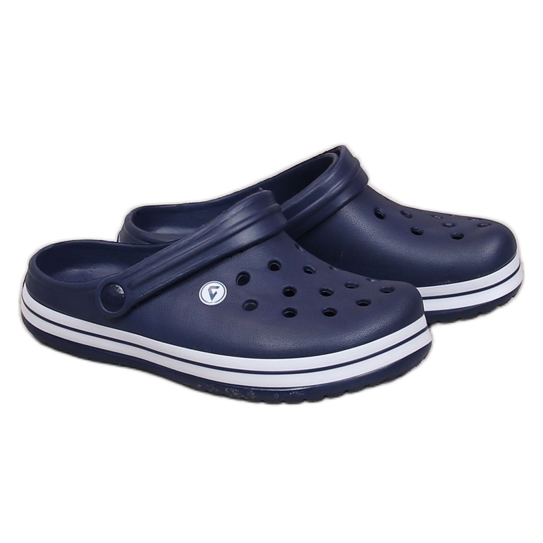 American Club navy blue men's pool slippers