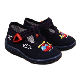 Boys' home slippers for kindergarten navy blue Nazo Boys' home slippers for kindergarten navy blue Nazo