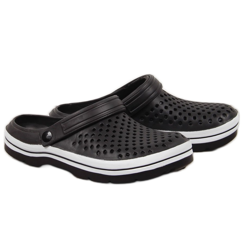 Men's black openwork foam slippers NEWS