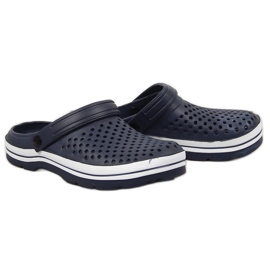 Men's navy blue foam openwork slippers NEWS Men's navy blue foam openwork slippers NEWS