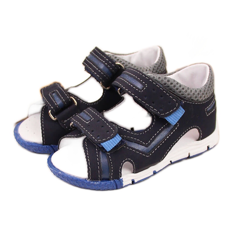 Boys' sandals with velcro navy blue Kornecki 6696