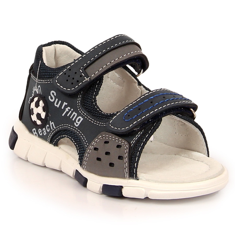 Boys' sandals with Velcro navy blue NEWS multicolored